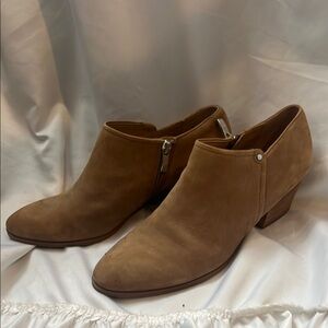 Franco Sarto Tan Ankle Booties with Suede Finish